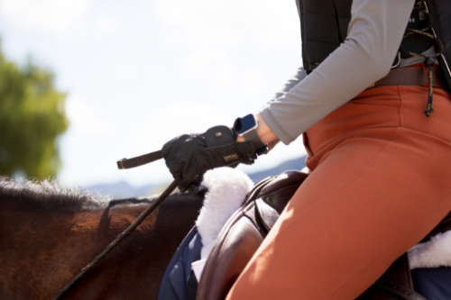 Close of up equestrian wearing Tipperary horse riding safety vest