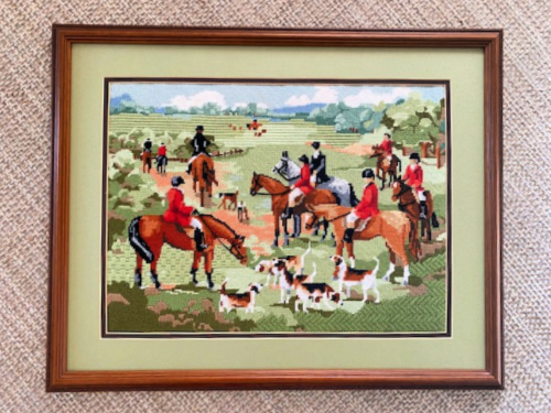 Vintage equestrian needlepoint