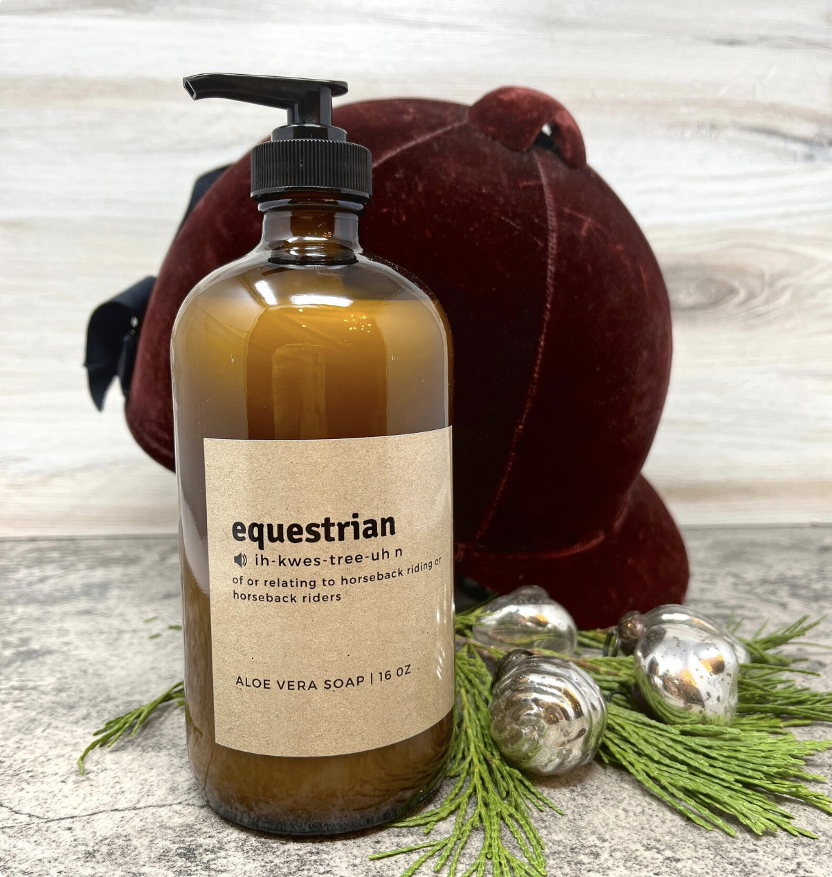 velvet hunt cap with stable and fields peppermint liquid soap for 2023 equestrian gift guide